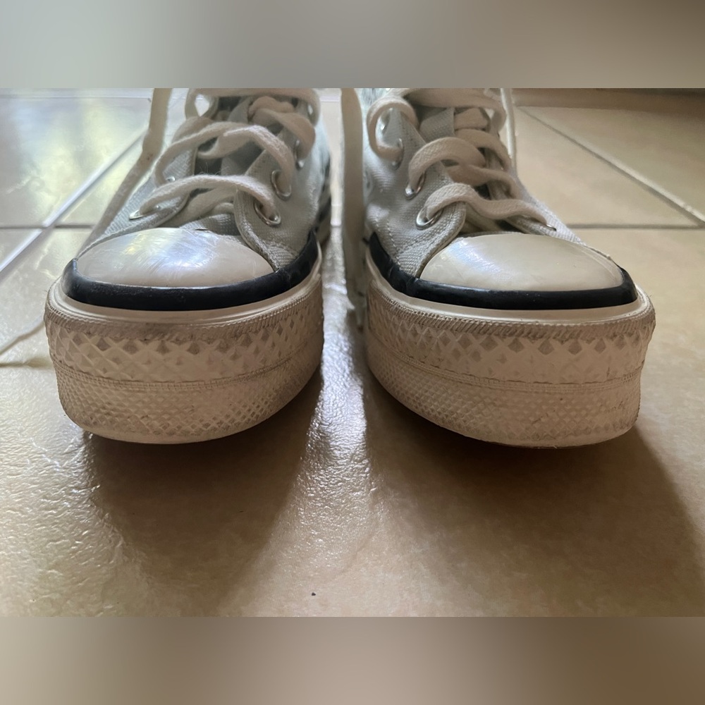 CONVERSE WOMEN'S 5 LIGHT BLUE CHUCK TAYLOR ALL STAR LIFT PLATFORM CANVAS SHOES - Picture 3 of 14